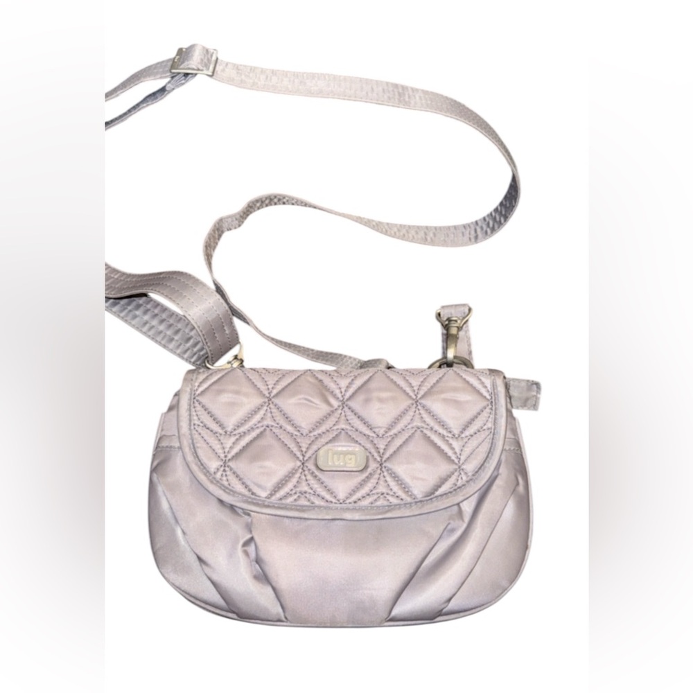 LUG QUILTED CROSSBODY BAG SILVER GRAY COLOR